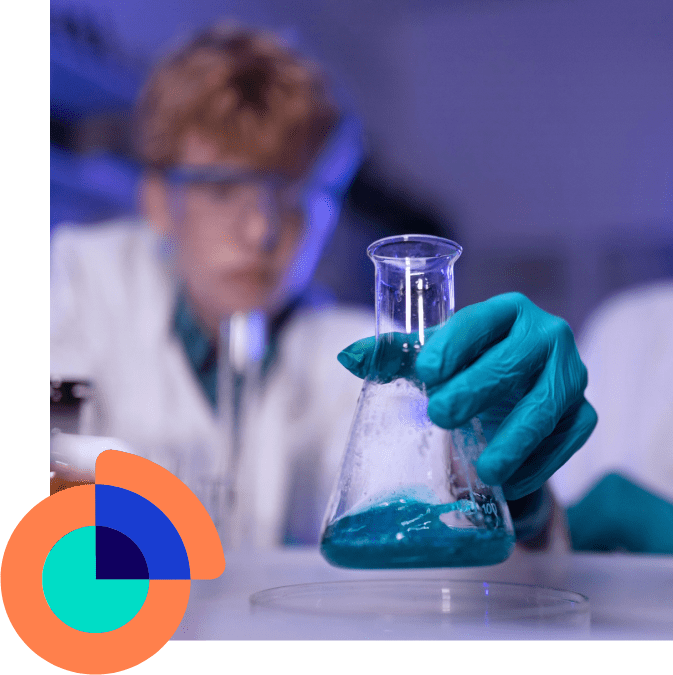 student scientist holding a flask