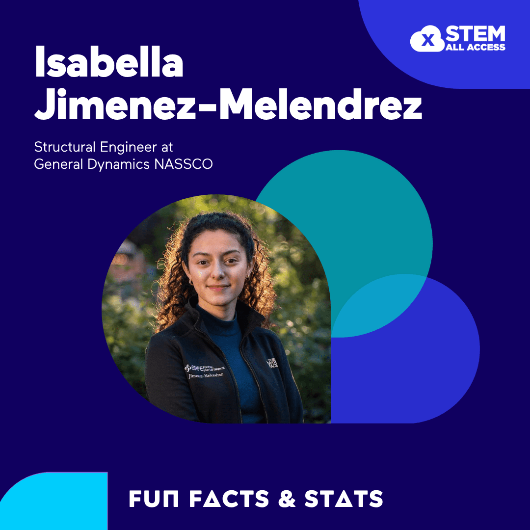 Portrait of a structural engineer with text about her background.