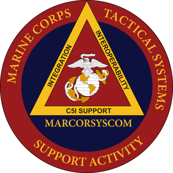 Marine Corps Tactical Systems Support Activity logo with an eagle, globe, and anchor.