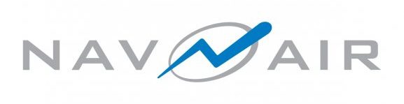 NAVAIR logo featuring stylized blue and gray lettering.