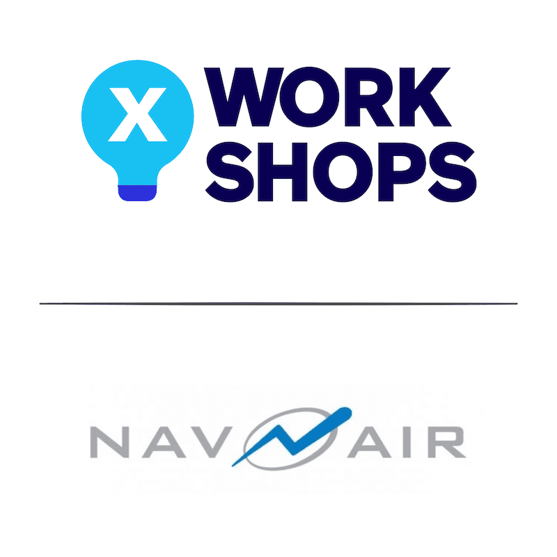 Logos of X-Workshops and Nav-Air on a white background.