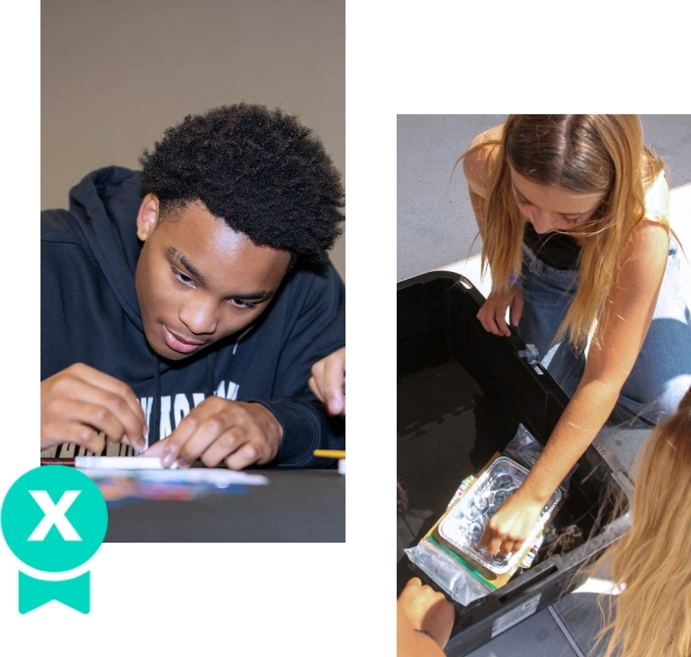 Students engaged in STEM activities at X-STEM Fellowship program
