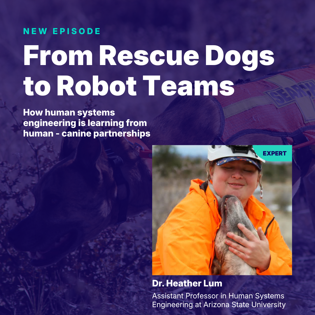 Podcast episode on human-canine partnerships with expert Dr. Heather Lum.