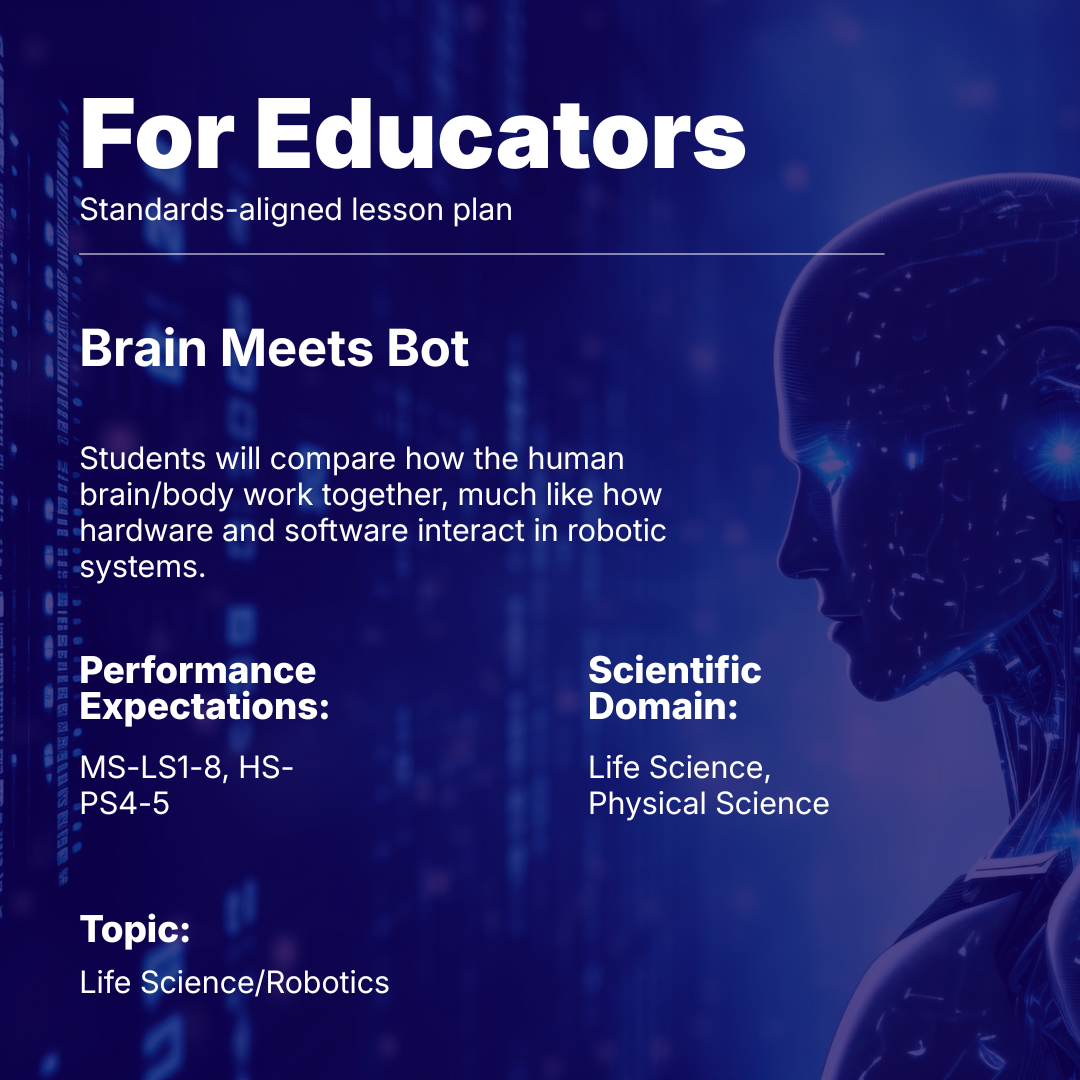 Educational lesson plan comparing human brains and robotics for educators.