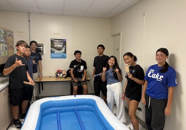 Physics of Shipbuilding lesson at Moanalua High School as part of the X-STEM Fellowship