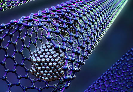 Illustration of a nanocarbon tube structure, representing nanotechnology.