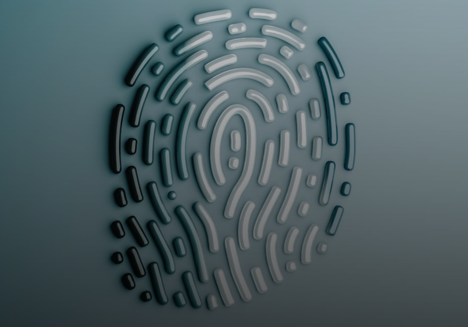 Abstract fingerprint illustration on a gradient background
